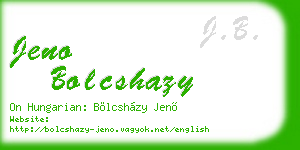 jeno bolcshazy business card